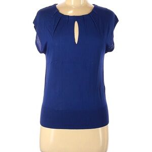 Express Royal Blue Cap Sleeve Keyhole Sweater